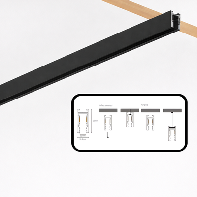 Riel Magnético 5mm para Sobreponer Negro x 3 metros